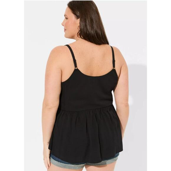Torrid 4X 4 26 Black Washable Crinkle Gauze Tank - Picture 3 of 3